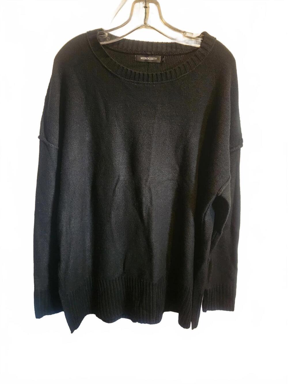 Merokeety Black Long Sleeve Sweater. Womens Size XL. Excellent condition